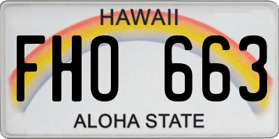 HI license plate FHO663