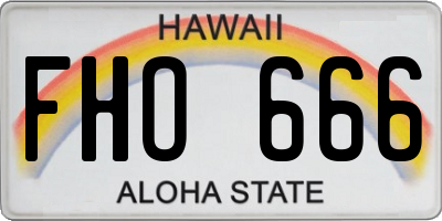 HI license plate FHO666