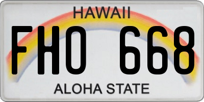 HI license plate FHO668