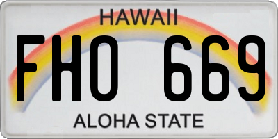 HI license plate FHO669