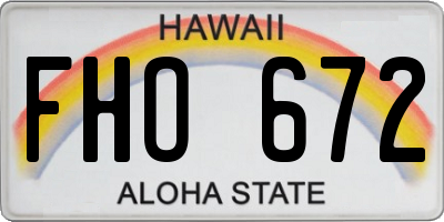 HI license plate FHO672