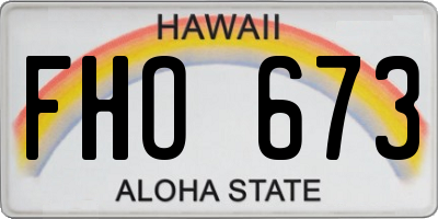 HI license plate FHO673