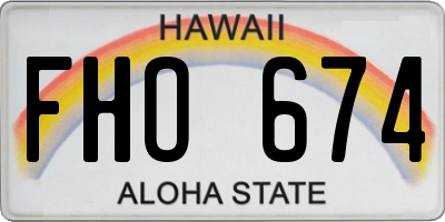HI license plate FHO674
