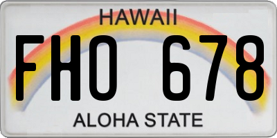 HI license plate FHO678