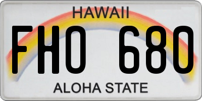 HI license plate FHO680