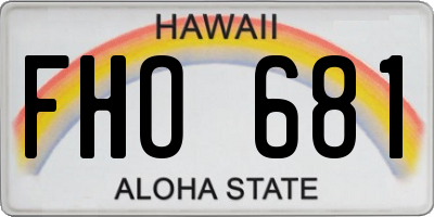 HI license plate FHO681