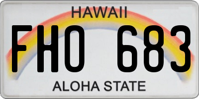 HI license plate FHO683