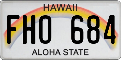 HI license plate FHO684