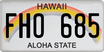 HI license plate FHO685
