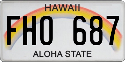 HI license plate FHO687