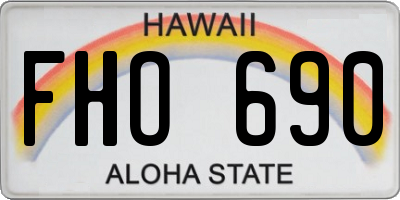 HI license plate FHO690