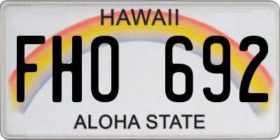 HI license plate FHO692
