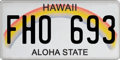 HI license plate FHO693
