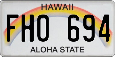 HI license plate FHO694