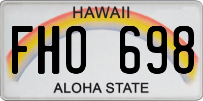HI license plate FHO698