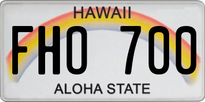 HI license plate FHO700