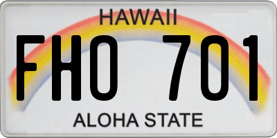 HI license plate FHO701