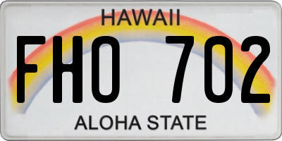 HI license plate FHO702