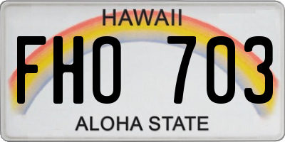 HI license plate FHO703