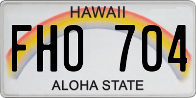 HI license plate FHO704