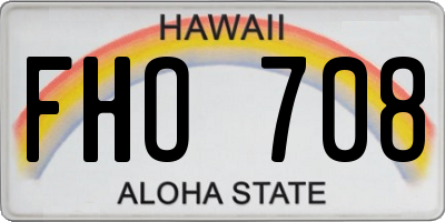 HI license plate FHO708