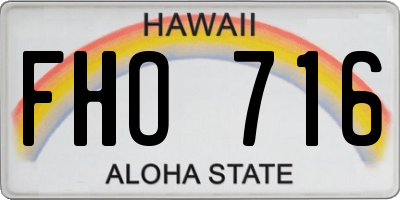 HI license plate FHO716