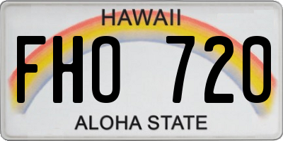 HI license plate FHO720