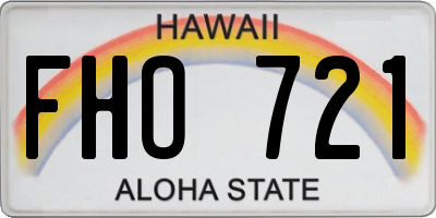 HI license plate FHO721