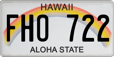 HI license plate FHO722
