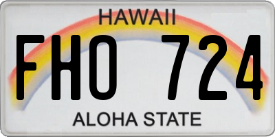 HI license plate FHO724