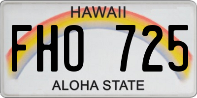 HI license plate FHO725