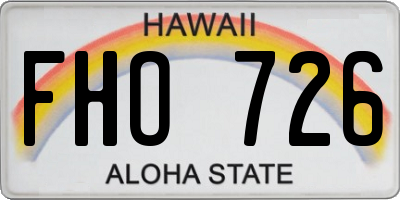 HI license plate FHO726