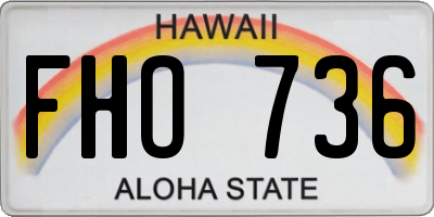 HI license plate FHO736