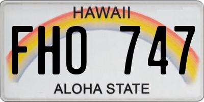 HI license plate FHO747
