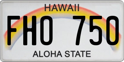 HI license plate FHO750