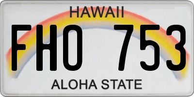 HI license plate FHO753