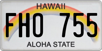 HI license plate FHO755