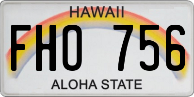 HI license plate FHO756