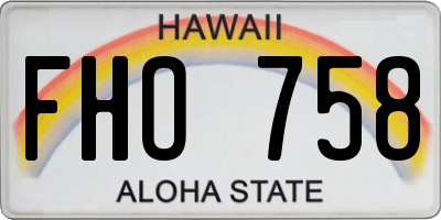 HI license plate FHO758