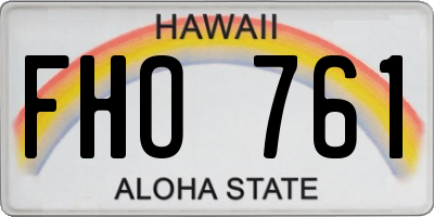 HI license plate FHO761