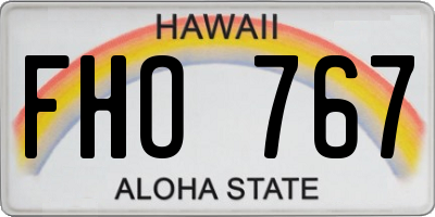 HI license plate FHO767