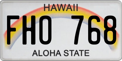 HI license plate FHO768