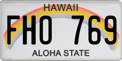 HI license plate FHO769