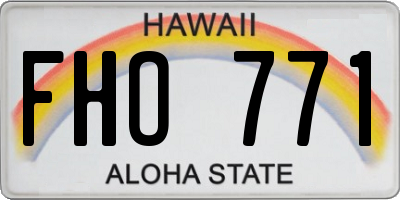 HI license plate FHO771
