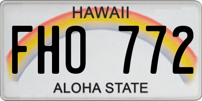 HI license plate FHO772
