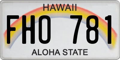 HI license plate FHO781