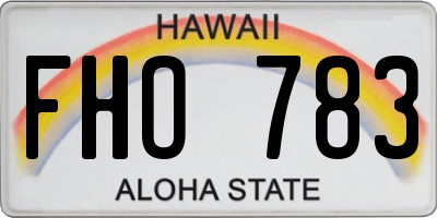 HI license plate FHO783