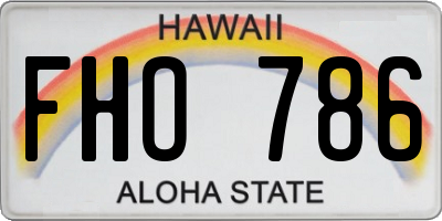 HI license plate FHO786