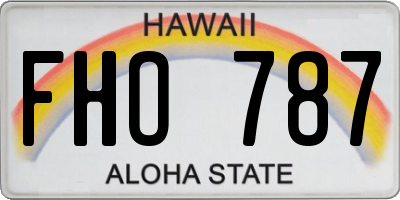 HI license plate FHO787