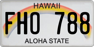 HI license plate FHO788